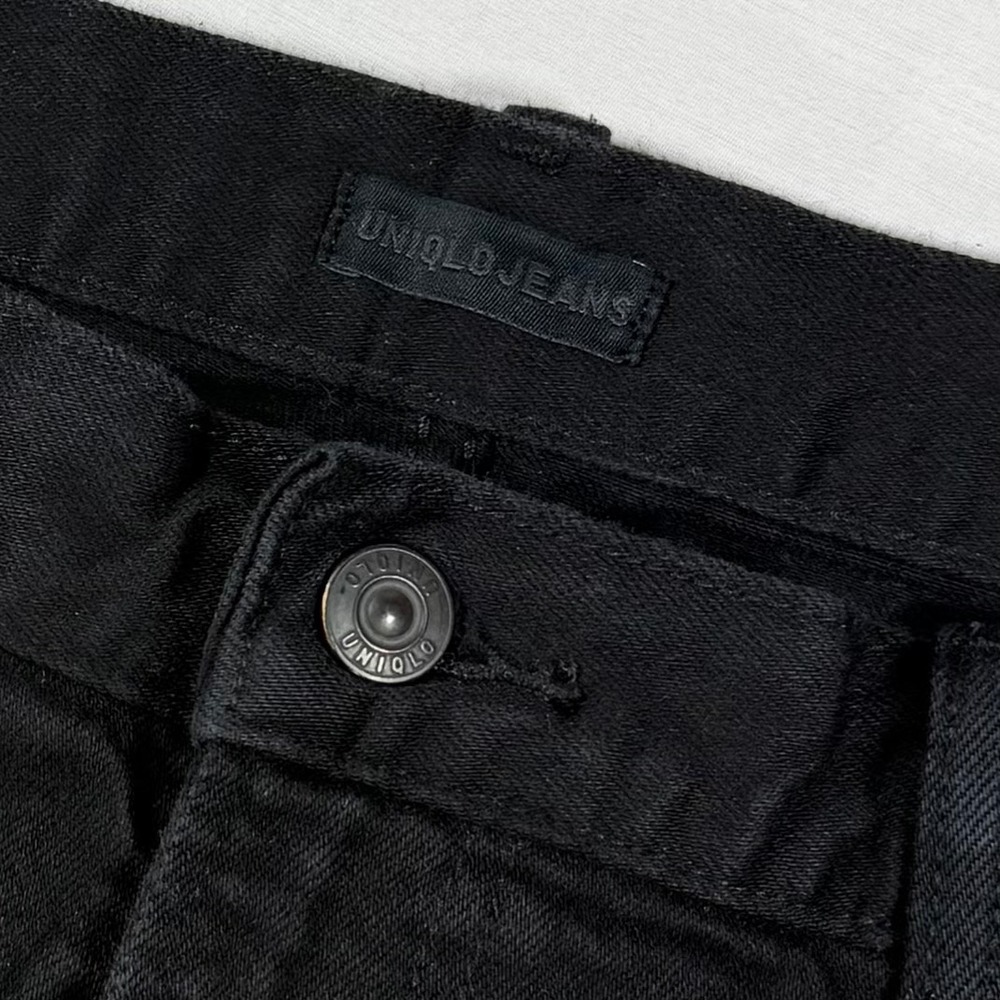 Uniqlo Jeans Mens 35x32 Black Slim Fit Denim Streetwear Skater Pants 321-475548
